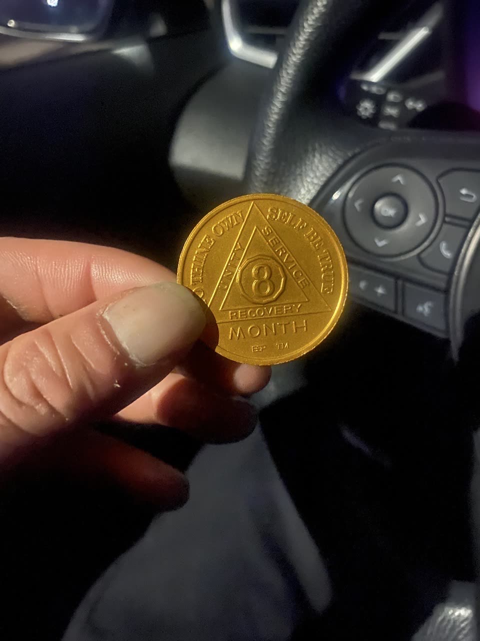 An AA recovery medallion