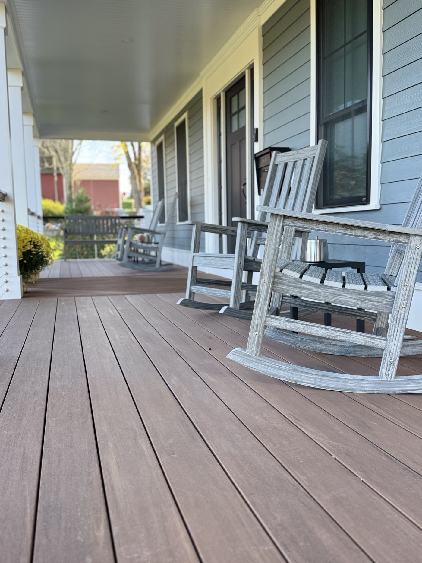 The covered front porch