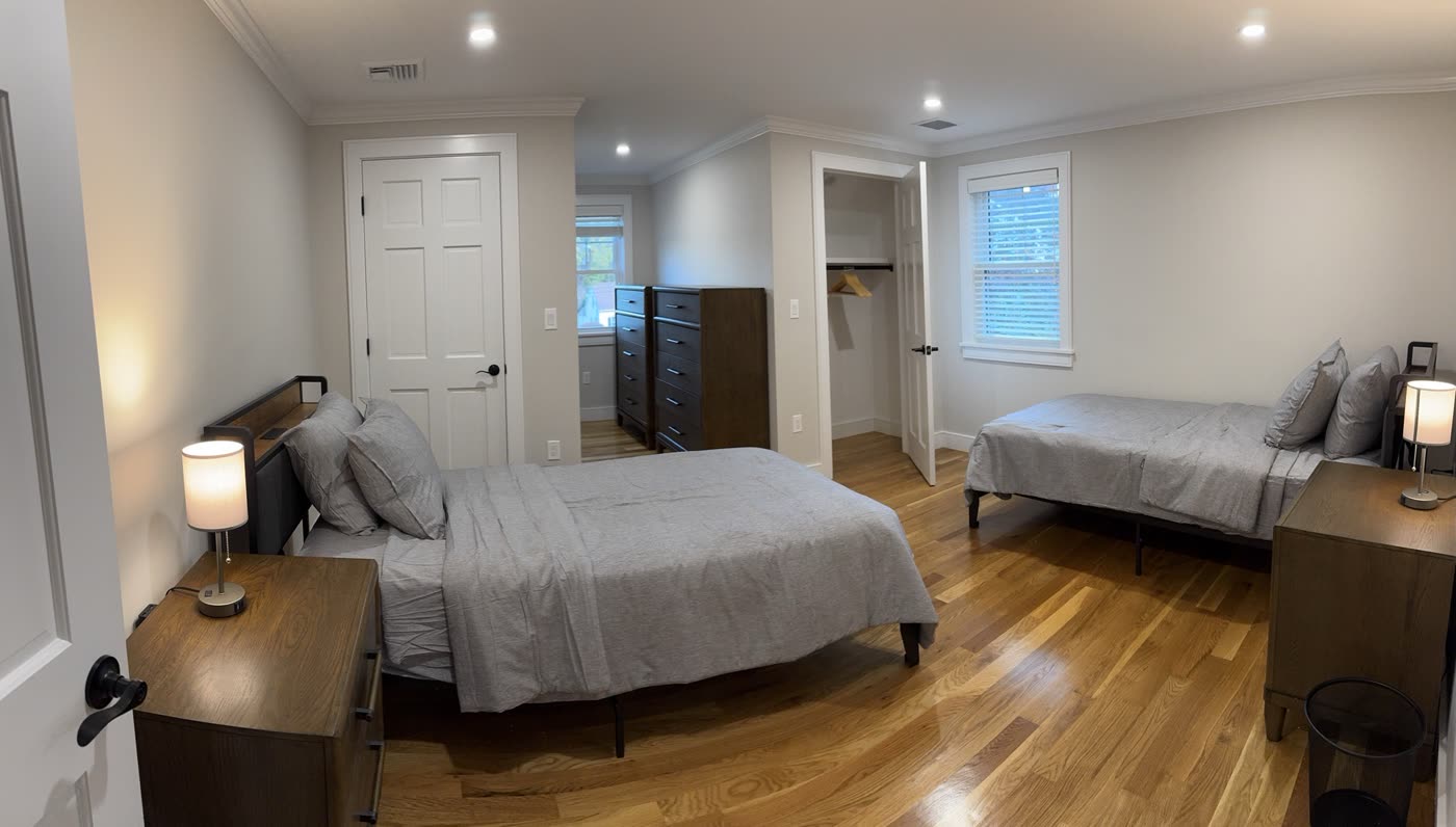 A spacious double bedroom